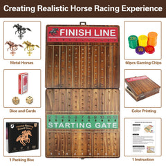 FUNNYB&G wooden horses detail with durable metal figures for realism.