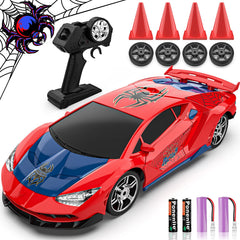 FunnyHall Spider RC drift car front view with LED headlights for night driving