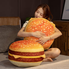 Funnykitten hamburger seat cushion with non-slip bottom stays in place.