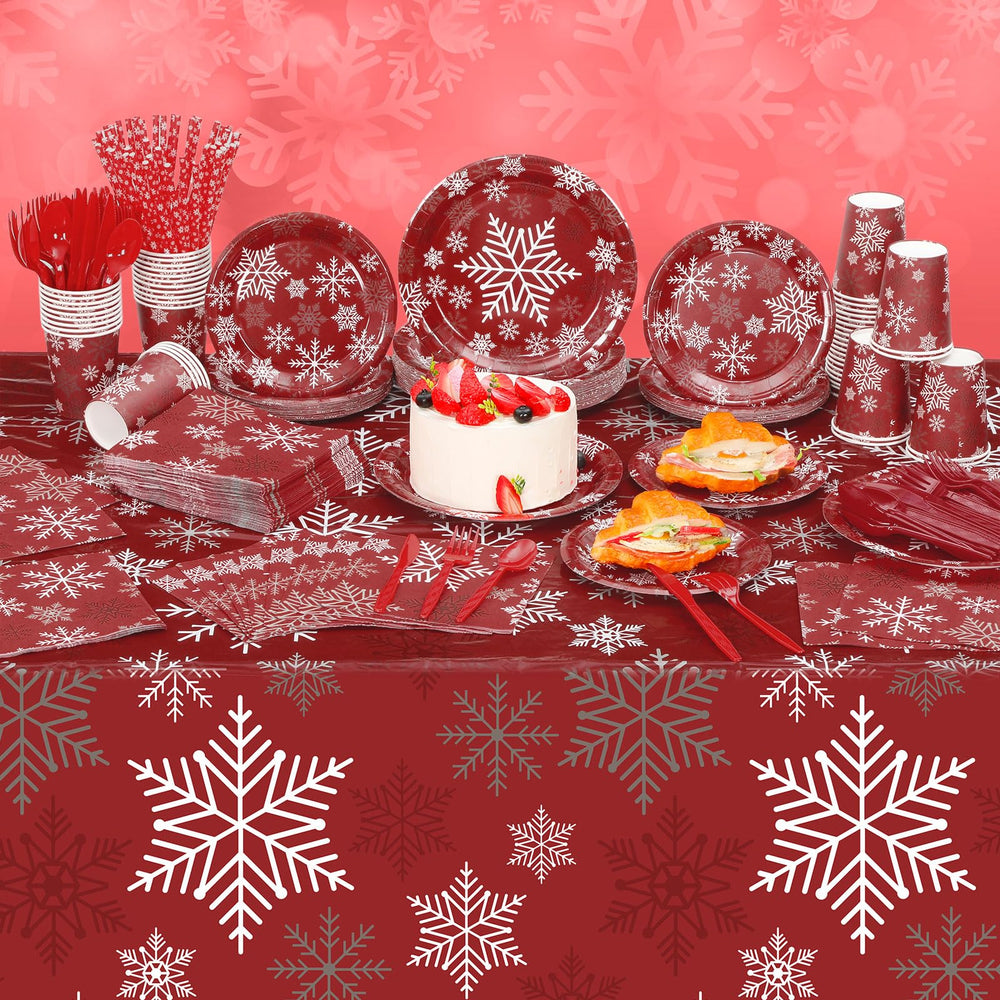 Funnymoom snowflake cutlery complements the set for easy dining.