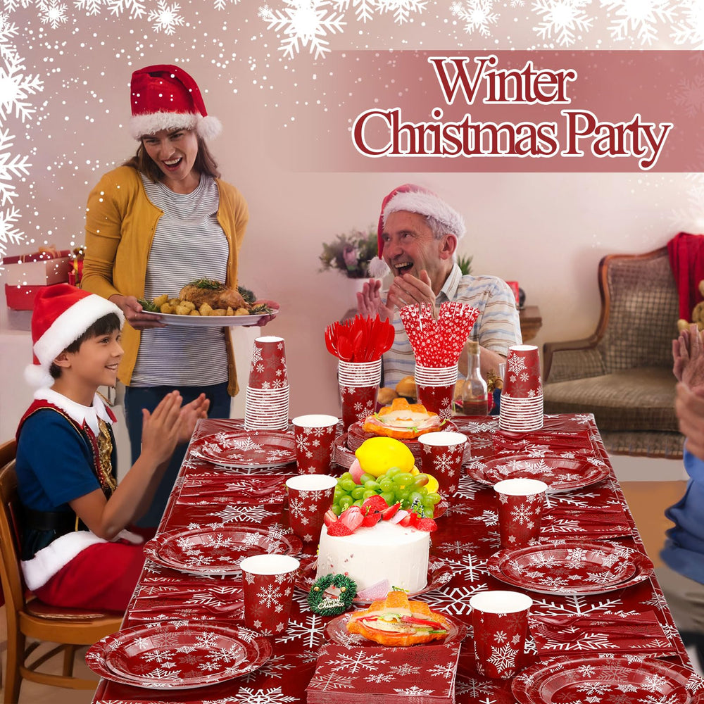 Funnymoom snowflake tablecloth protects surfaces and enhances decor.
