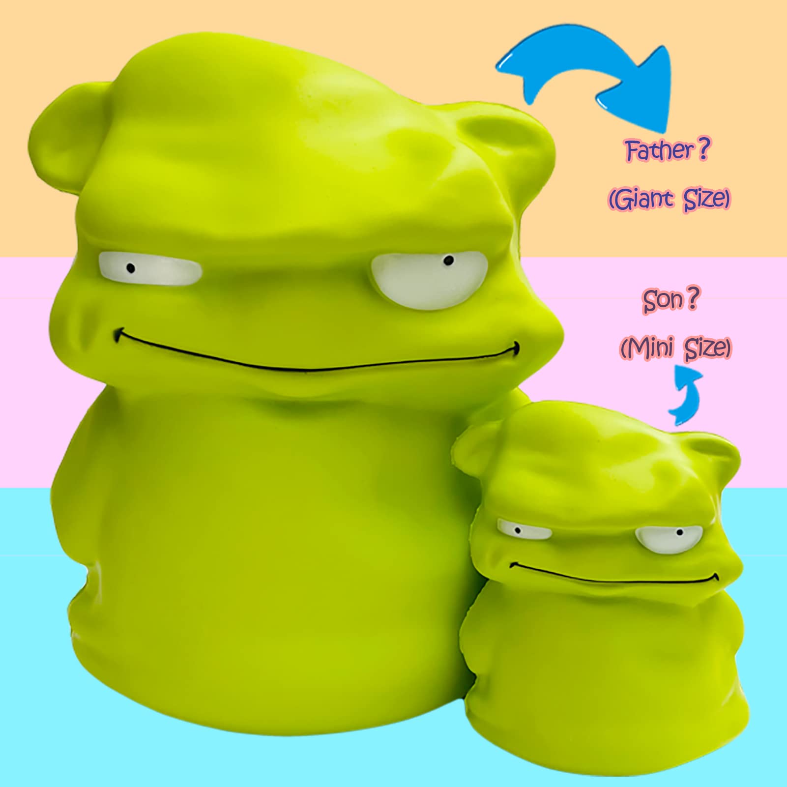 Funnysquee green monster squishy on desk as study aid
