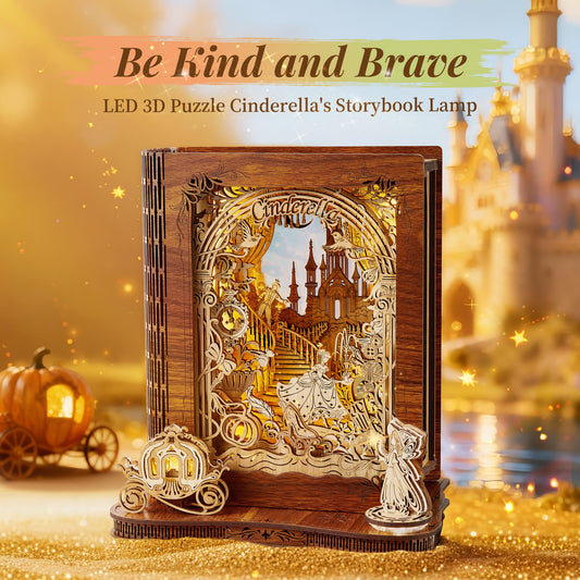 FUNPOLA 3D puzzle nightlight pumpkin carriage detail enhances playroom ambiance.
