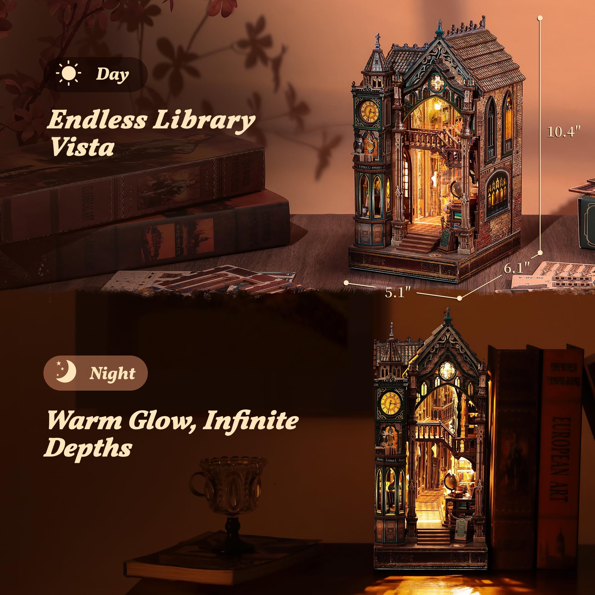 FUNPOLA Bookshelf decor accent enhances any study or reading corner.