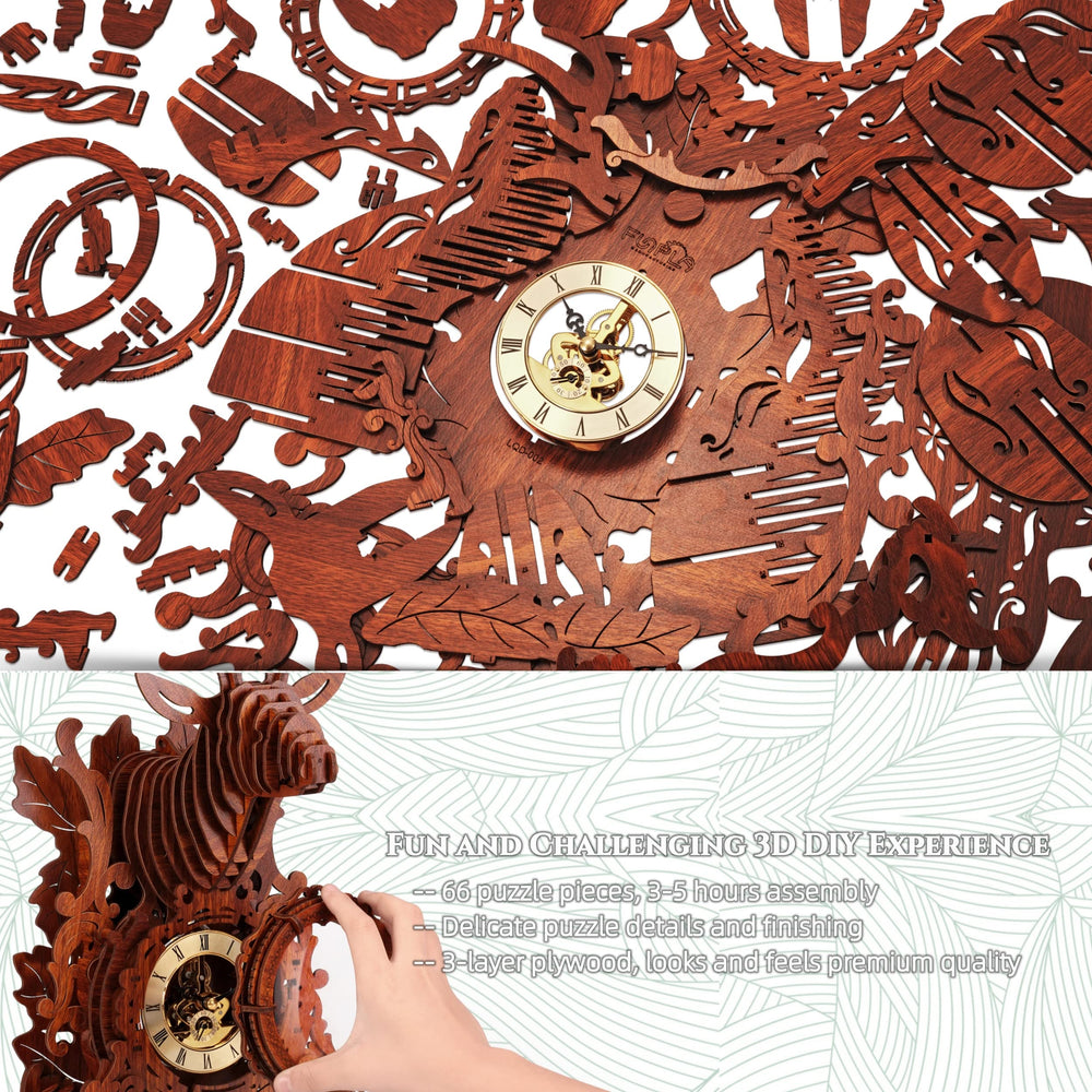 FUNPOLA DIY deer clock puzzle offers a satisfying plywood build.