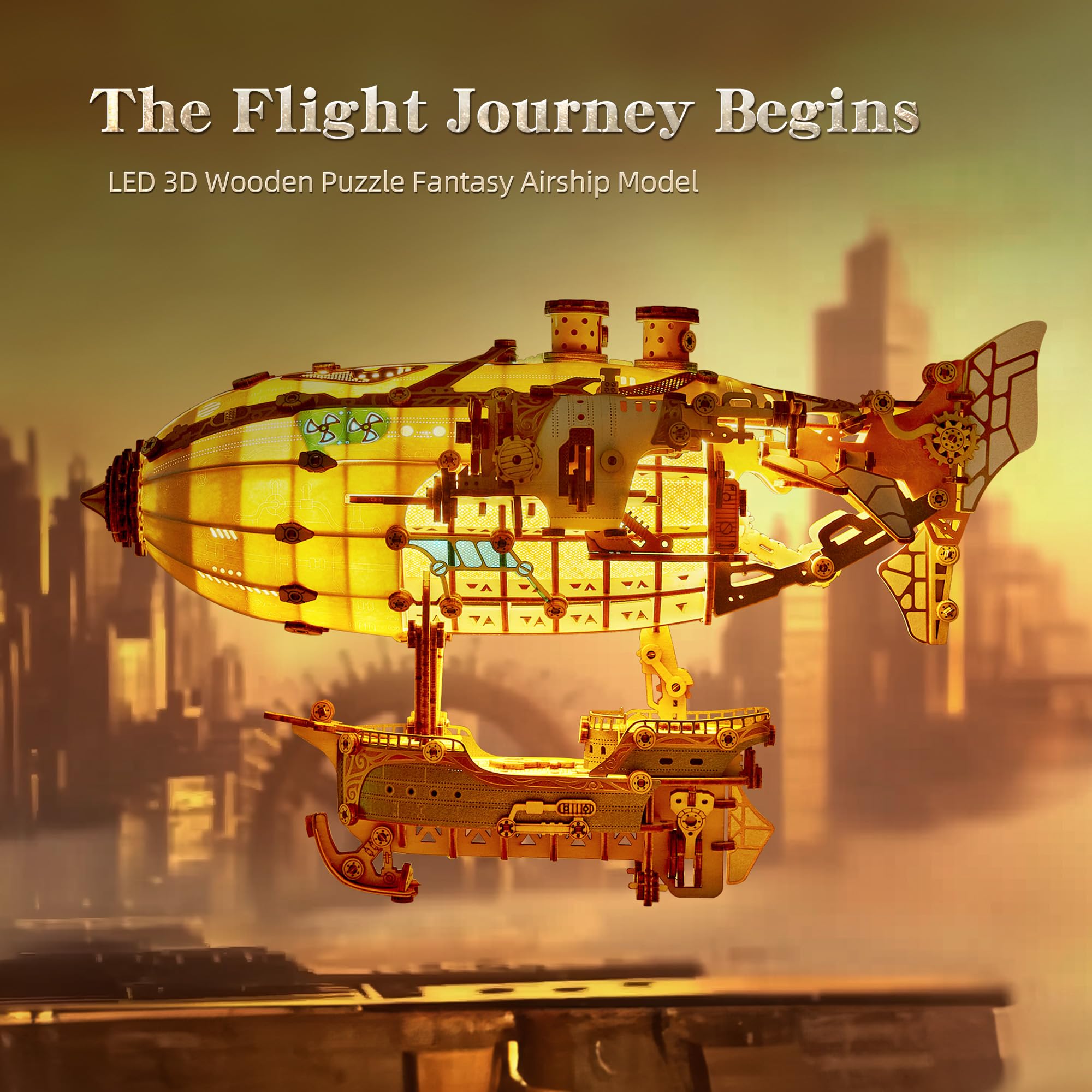 FUNPOLA LED 3D airship side view highlights craftsmanship and decorative potential.