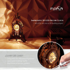 FUNPOLA LED 3D Clock Tower LED belt provides ambient room lighting.