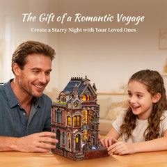 FUNPOLA Venice Night Starlit finished scene on a bookshelf centerpiece