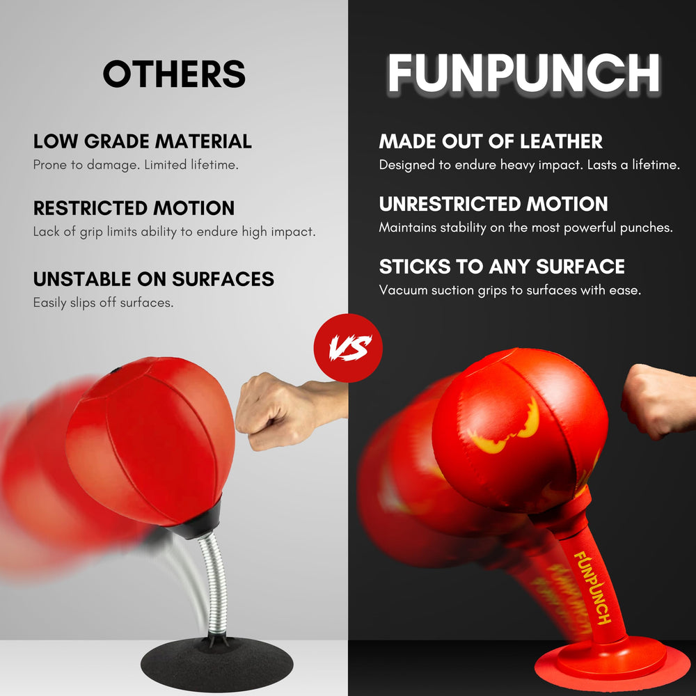 Compact, portable FunPunch Rage Bag design ideal for desks and small spaces.