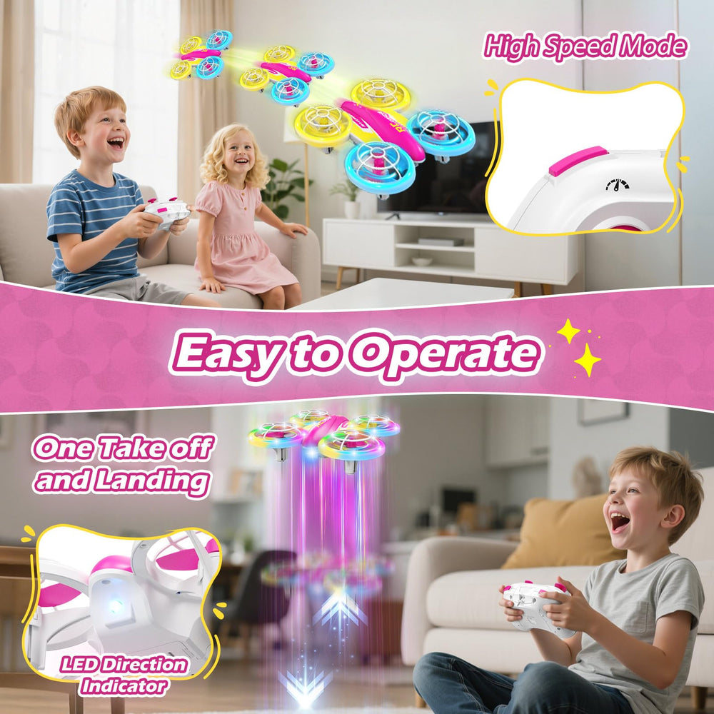 FUNPX LED RC Drone batteries provide up to 45 minutes of flight.