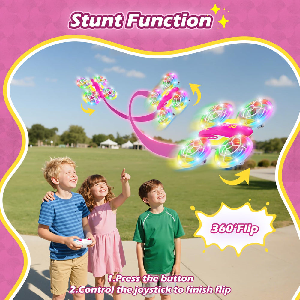 FUNPX LED RC Drone remote control included for quick setup.