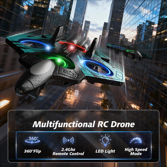 FUNPX RC airplane performing a 360° flip for dynamic stunts