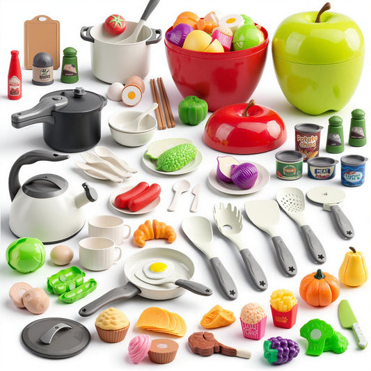 Funpynani 100-piece kitchen playset with imaginative pretend cooking and role play.