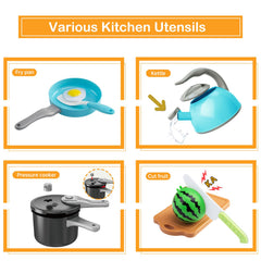 Funpynani turquoise pressure-cooker image introduces realistic cooking play with rotating lid.