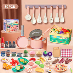 Funpynani pink stockpot and pan for realistic pretend cooking.