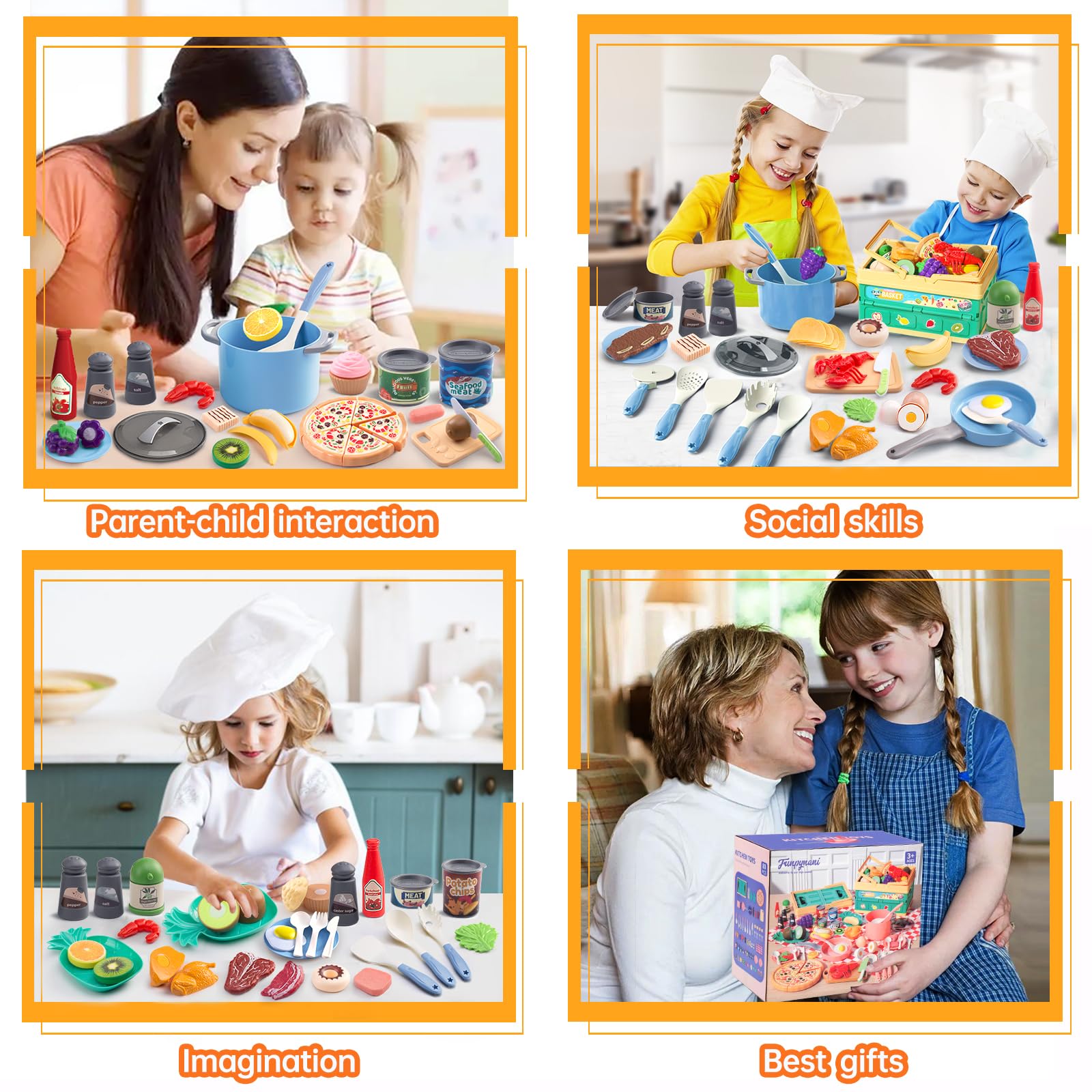 Funpynani safe pretend knife and utensils for gentle slicing practice