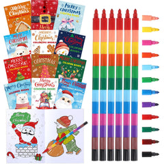 Funrous Christmas coloring book cover with festive scenes for kids' holiday activity.