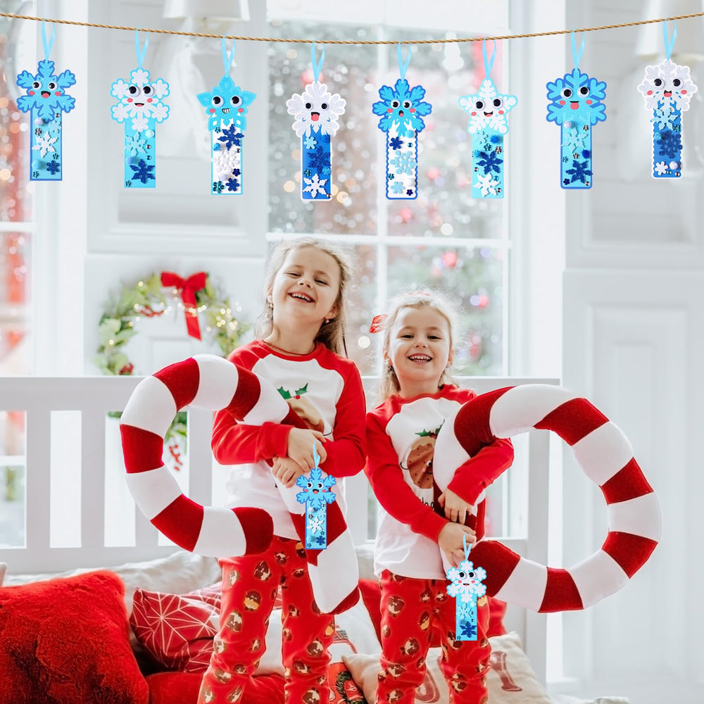 Funrous diamond stickers brighten snowflake designs and borders.
