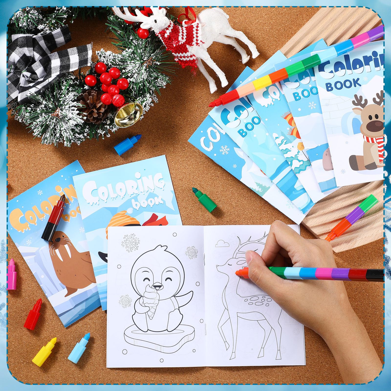 Funrous polar bear illustration on a page for colorful storytelling fun.