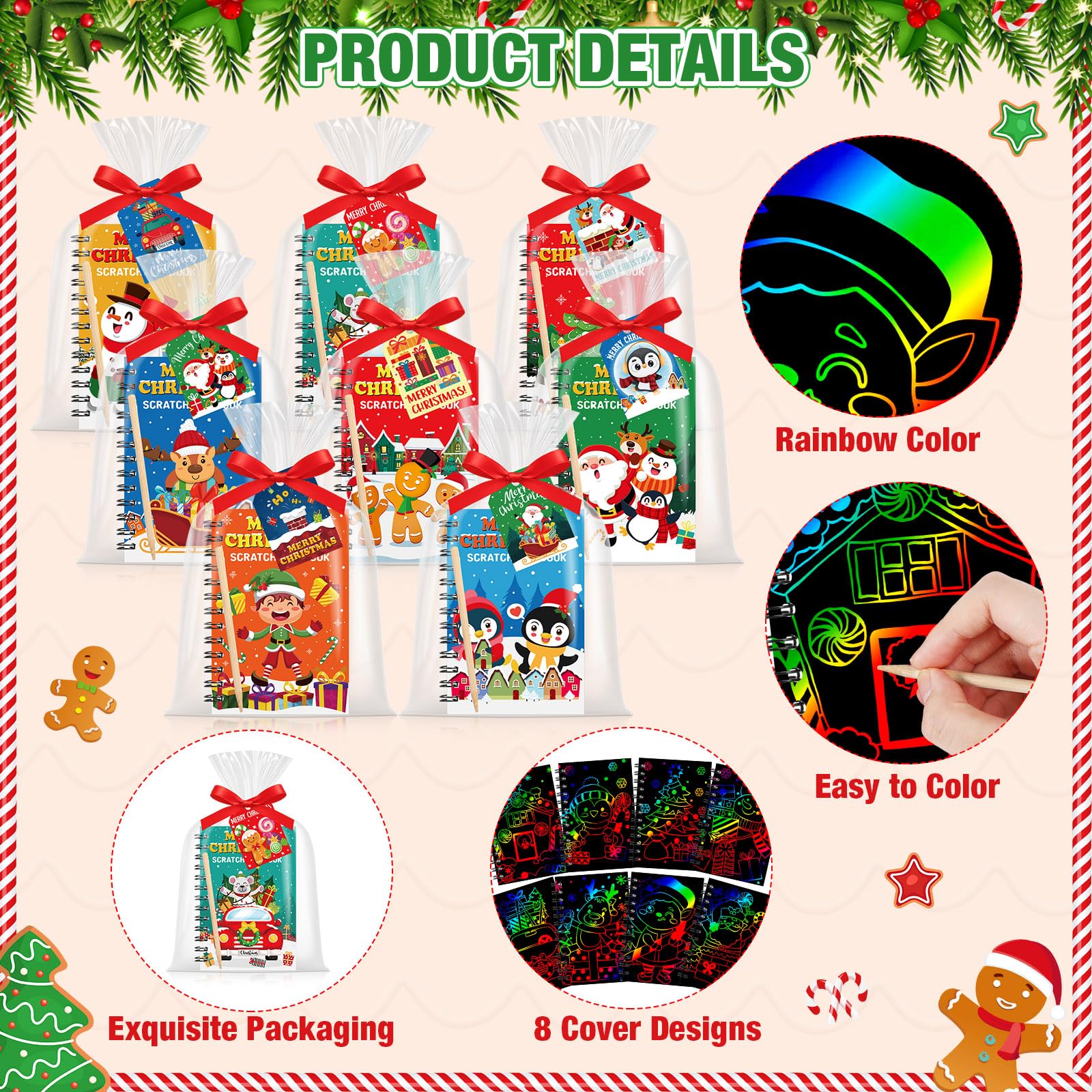 Funrous scratch-pens set provides vibrant colors for scratch-art projects.