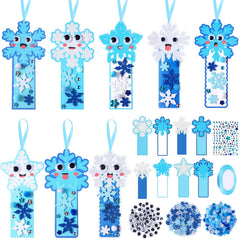 Funrous winter bookmarks kit with snowflake cardboard for DIY decorations.
