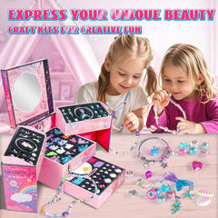FUNSENLY deluxe gift box with mirror and drawers for organized jewelry making