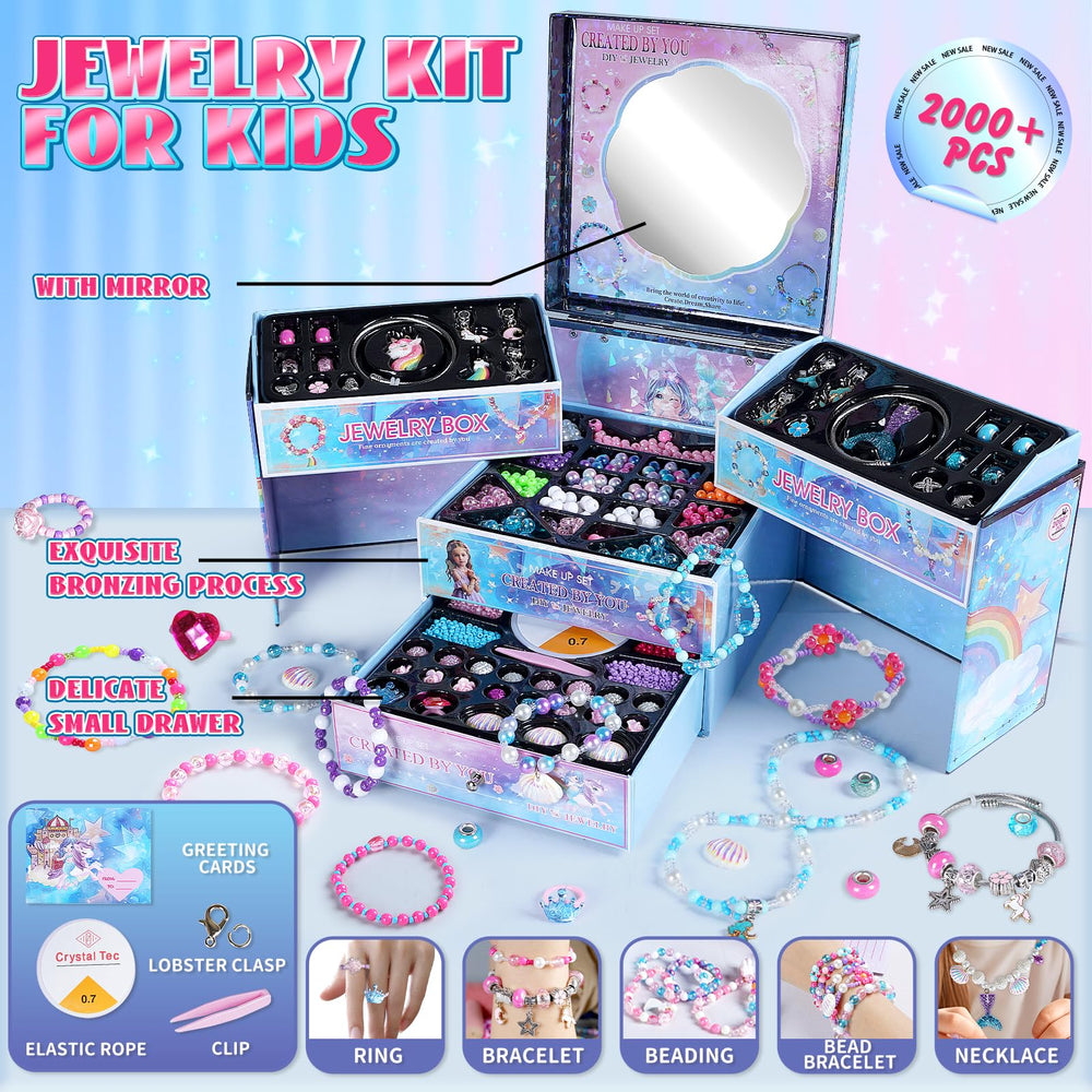 Young crafter creating jewelry with FUNSENLY beads and tools