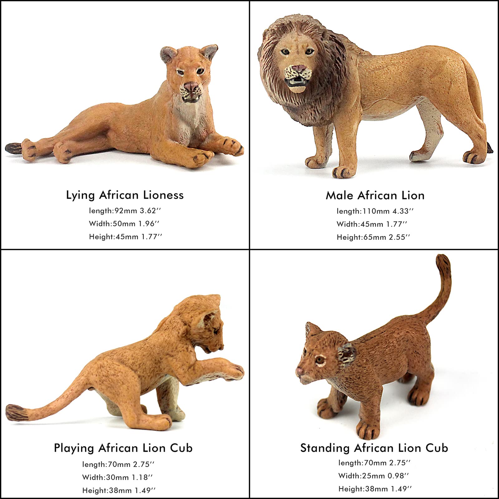 FunShowcase African jungle lion figure side view showing detailed mane
