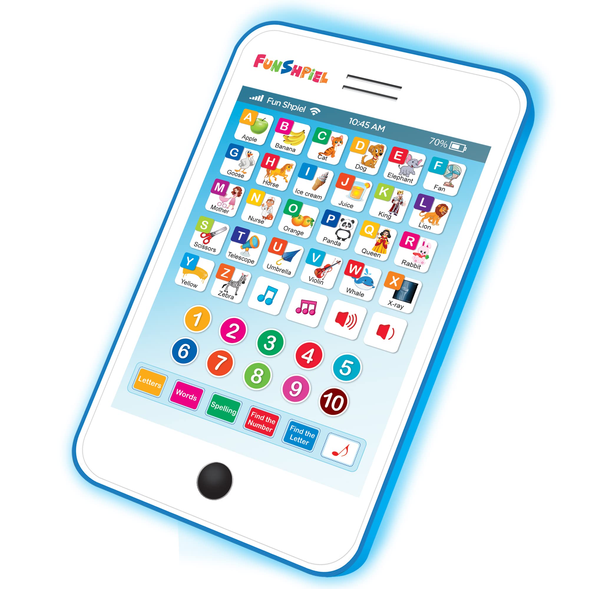 Funshpiel Kid Tablet birthday gift idea highlighting educational play and fun themes.