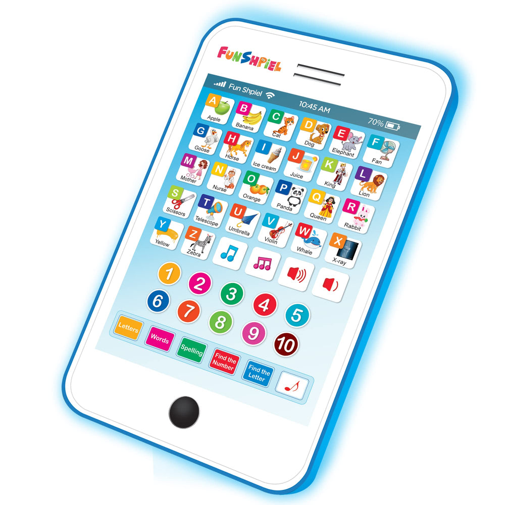Funshpiel Kid Tablet birthday gift idea highlighting educational play and fun themes.