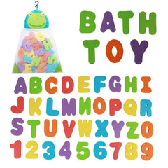 Funsland bath toy letters on wall promote early literacy with sticky colorful foam