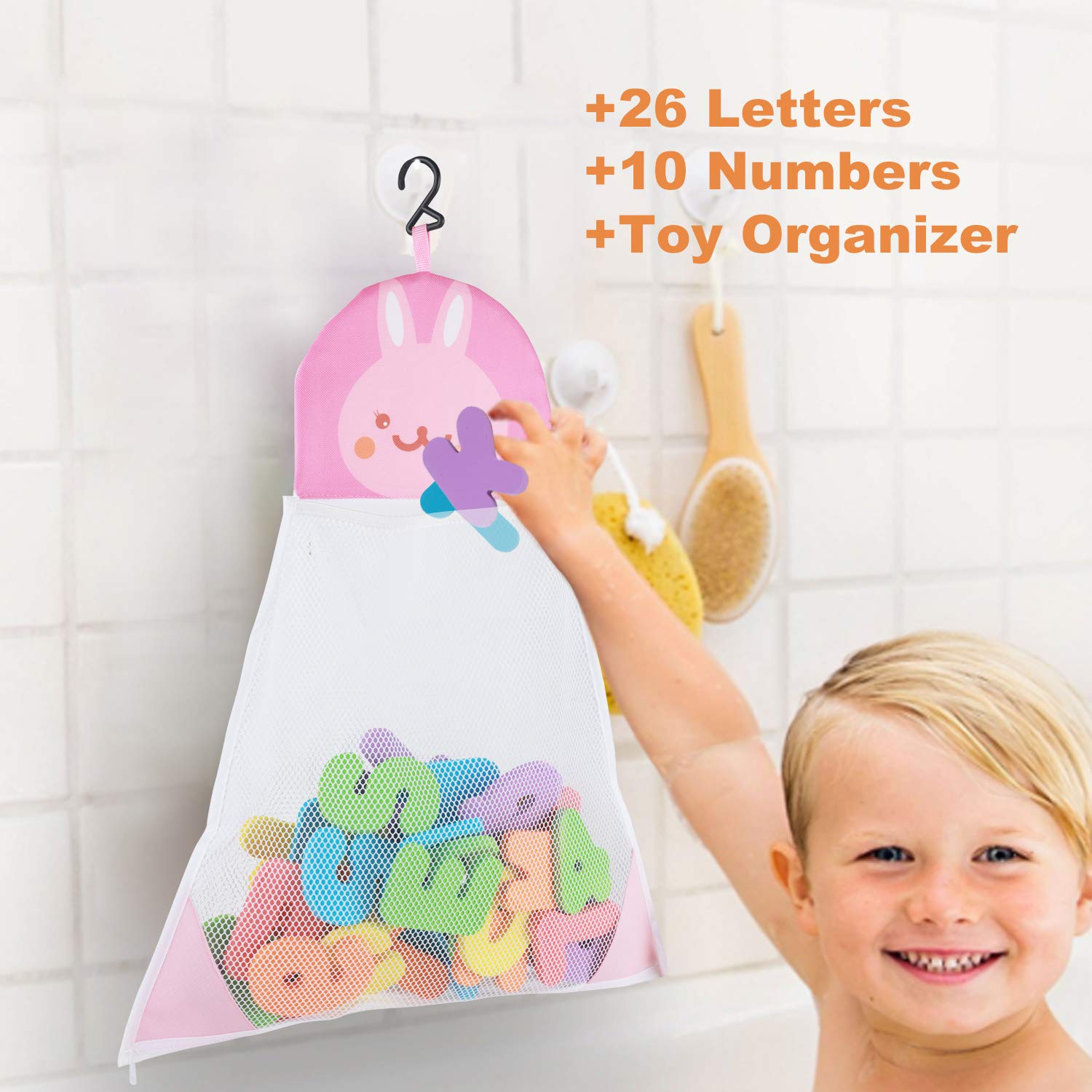 Funsland bath toys stick to wet walls, adding interactive fun during tub time.