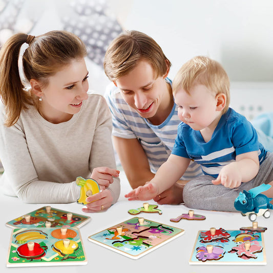 Funsland farm animals puzzle with handles for coordination.