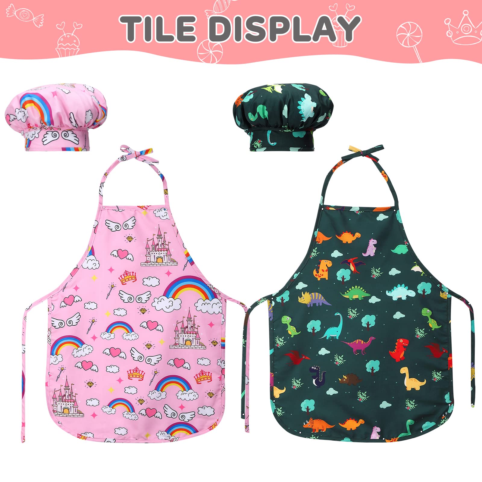 FunsLane kids chef hat adjustable for comfortable pretend cooking.