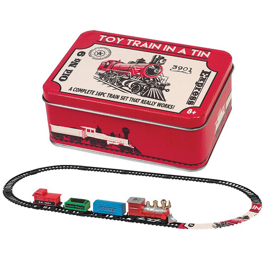 Funtime Gifts Westminster Train in a Tin—compact, travel-friendly train set for kids 8 and up.