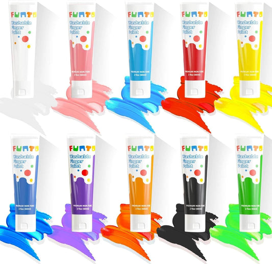 Funto ten bright color tubes display vivid hues for playful learning