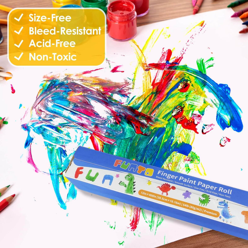 Funto finger paint paper roll is non toxic and safe for children.