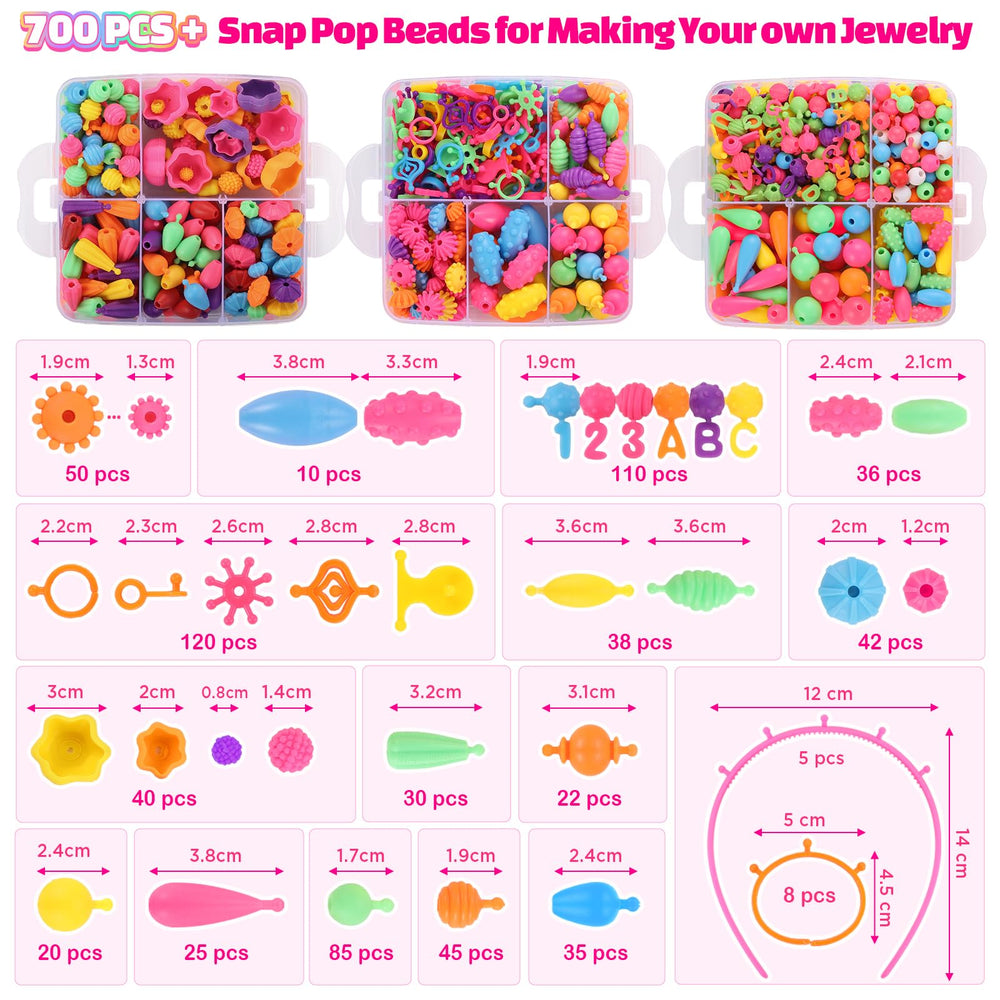 Funtopia Pop Beads assorted beads in 30 types for creative designs.