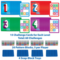 Funwares Match Frenzy snapping-blocks provide tactile assembly for fast setup.