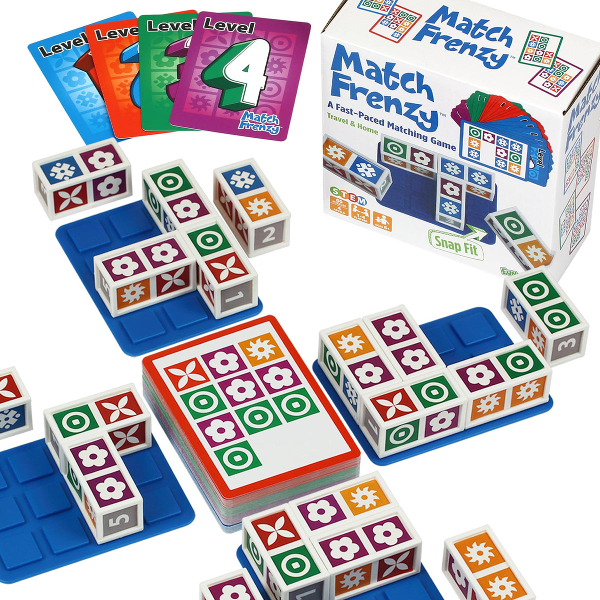 Funwares Match Frenzy travel-compact-case enables easy play on every trip.