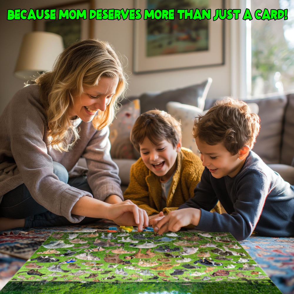 Funwares Original 101 Puppies Puzzle backyard chaos scene, ideal for playful stress-relief.