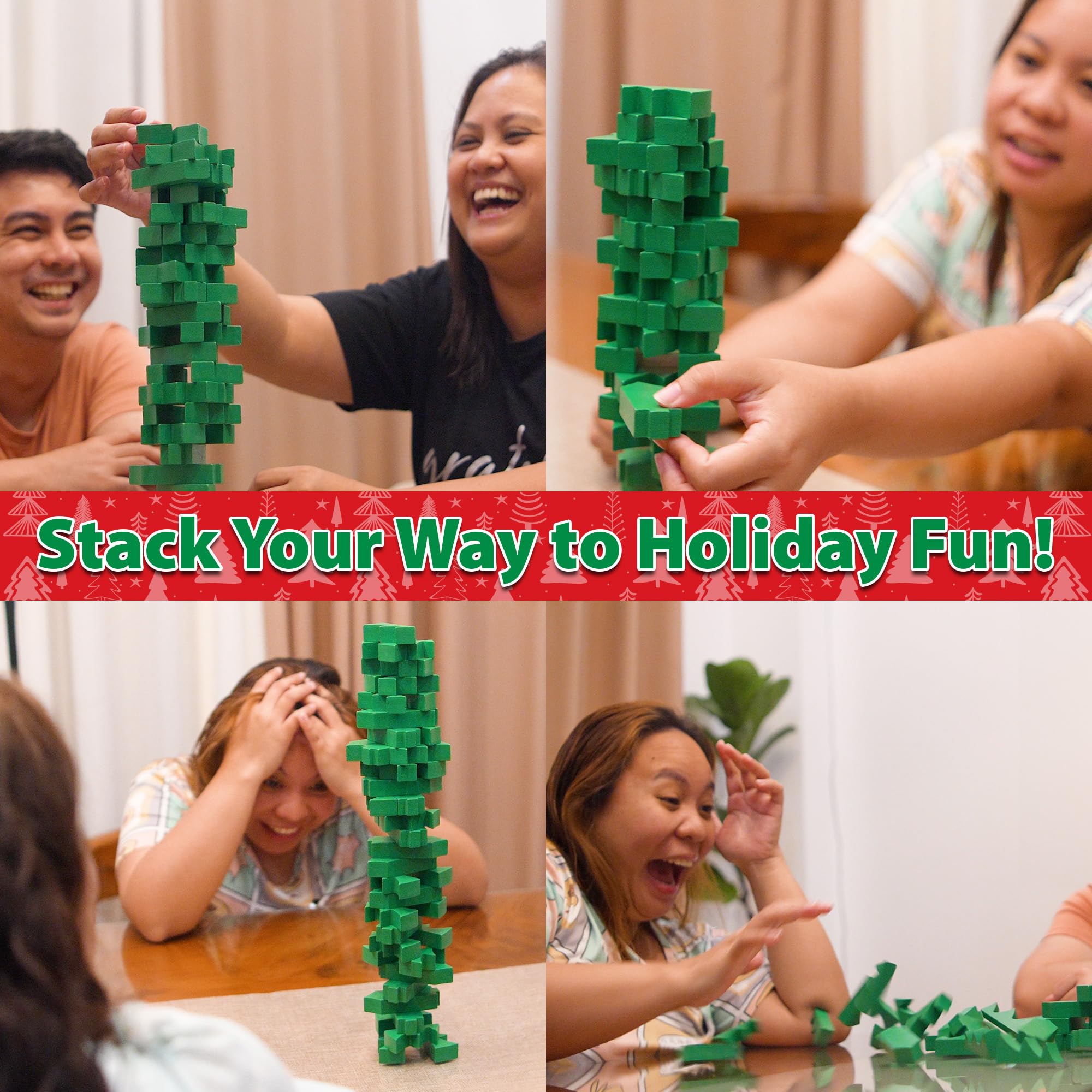 Funwares Santa's Stack-Up tumbling tower challenges balance while keeping kids engaged.