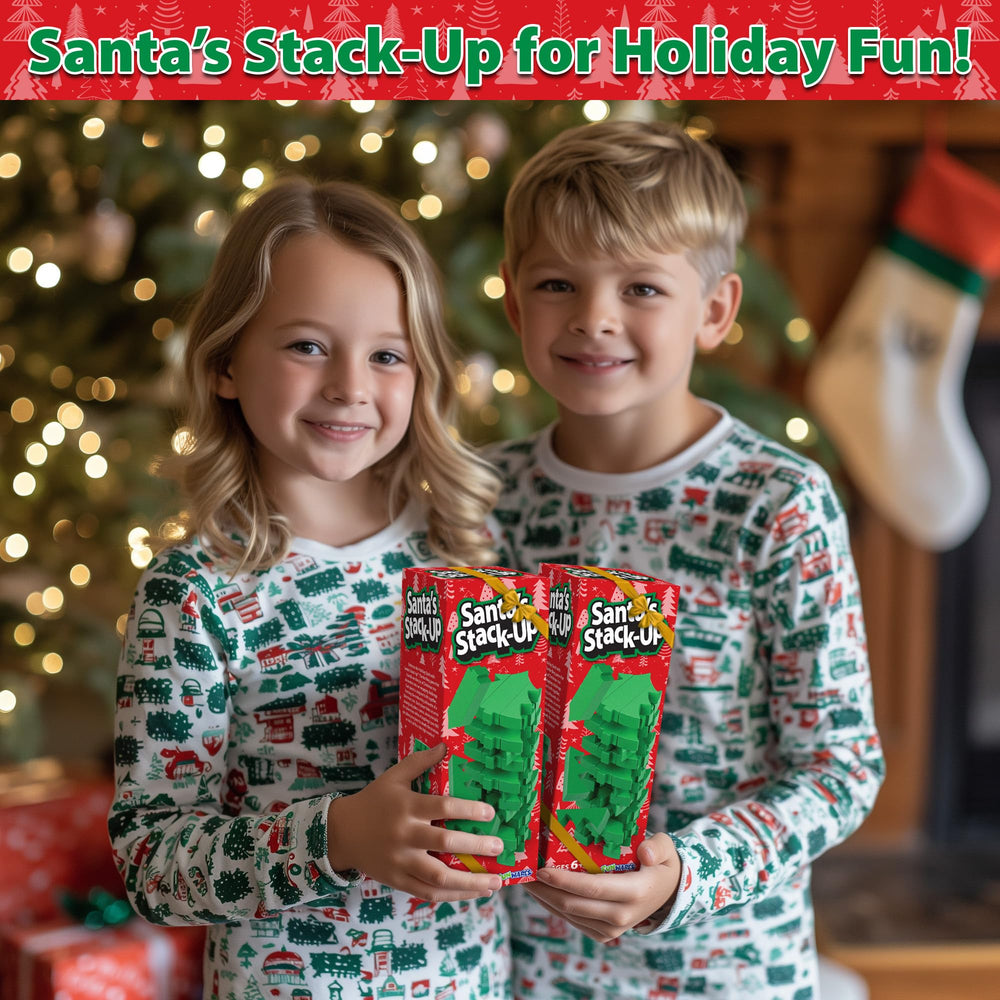 Funwares Santa's Stack-Up wood blocks highlight durable craftsmanship for long-lasting play.