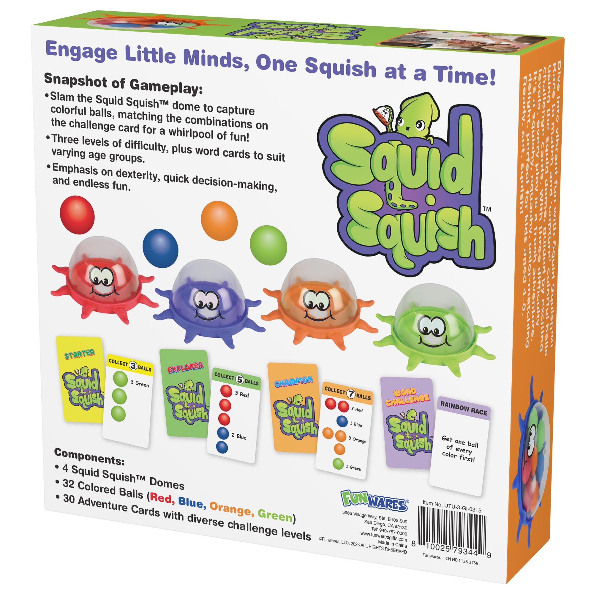 Funwares Squid Squish champion cards scale difficulty for confident players