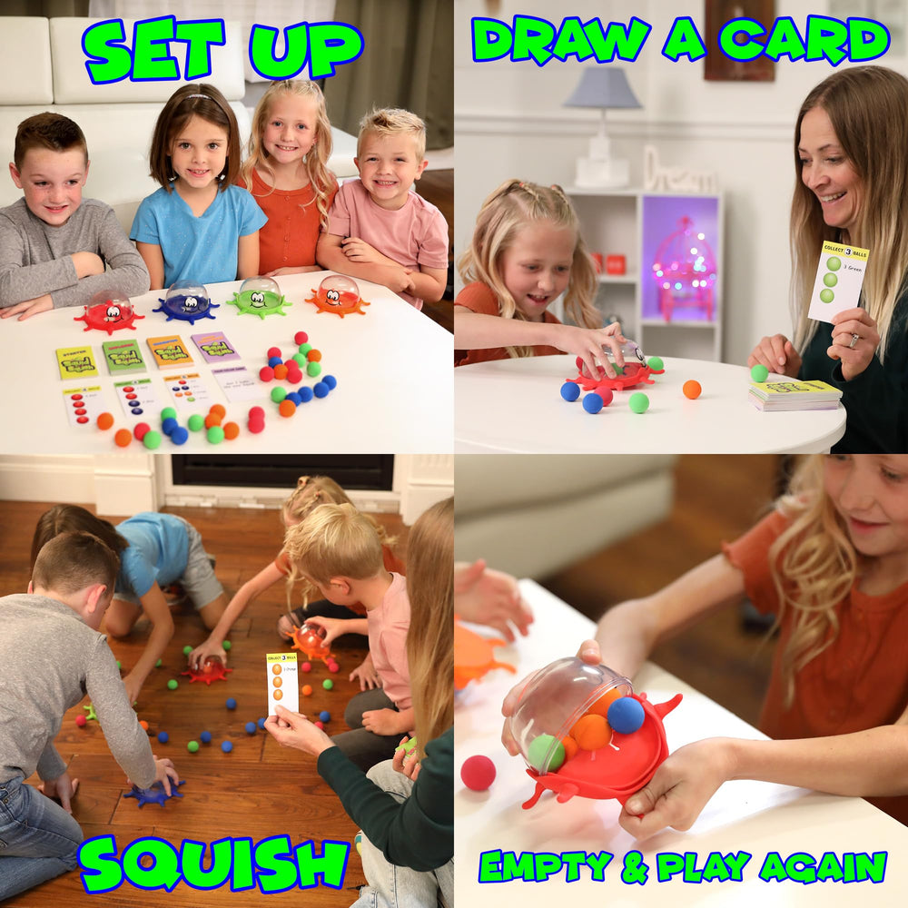 Funwares Squid Squish color cards guide kids through counting challenges