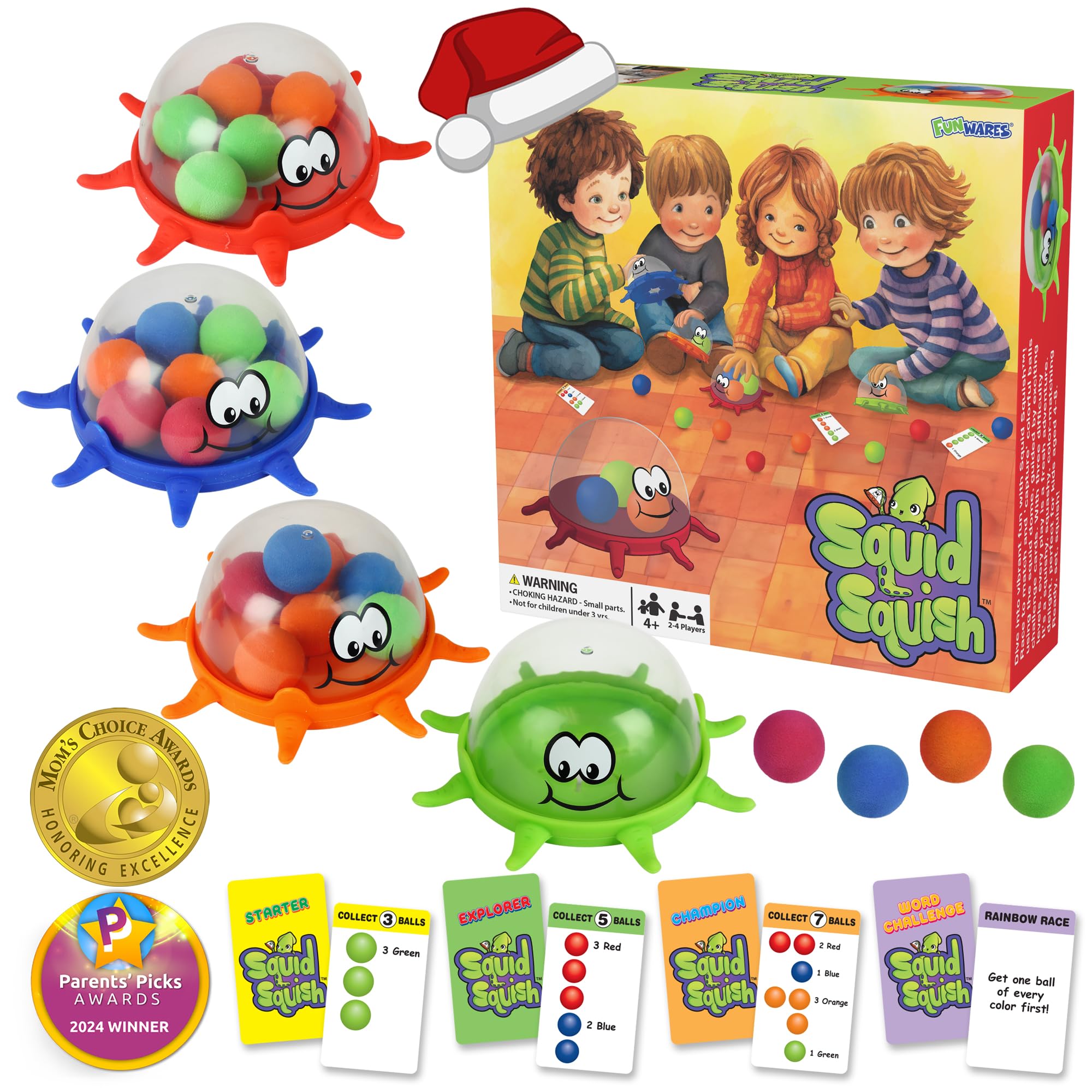 Funwares Squid Squish dome capture boosts color matching and quick thinking