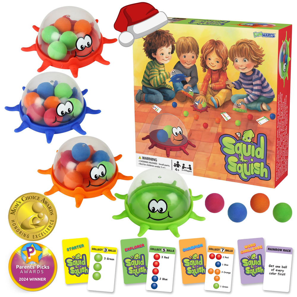 Funwares Squid Squish dome capture boosts color matching and quick thinking