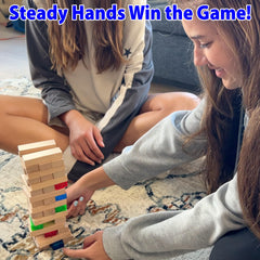 Funwares Stack Attack family game night scene for indoor or outdoor fun.