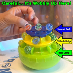 Funwares WobbleBall foldable marble mat enables fast cleanup.