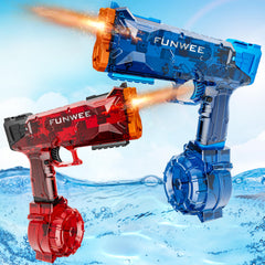 Funwee electric water gun with light-up mode for enhanced night play.